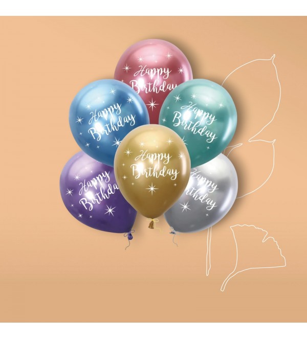 6 Adet Doğum Günü Helyum Balon (Ek Ürün Olarak Satılır)